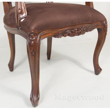 SF37 BROWN  Кресло, стул с подлокотниками обитое тканью , цвет темно-коричневый